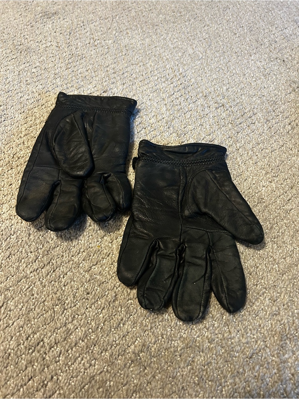 Men's Black Leather Gloves - Classic Winter Driving Gloves